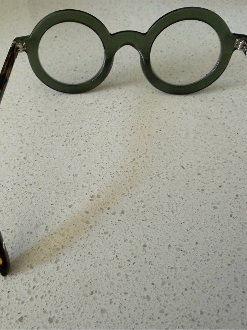 KREWE Olive Green Round Frames with Tortoise Temples - Picture 3 of 6